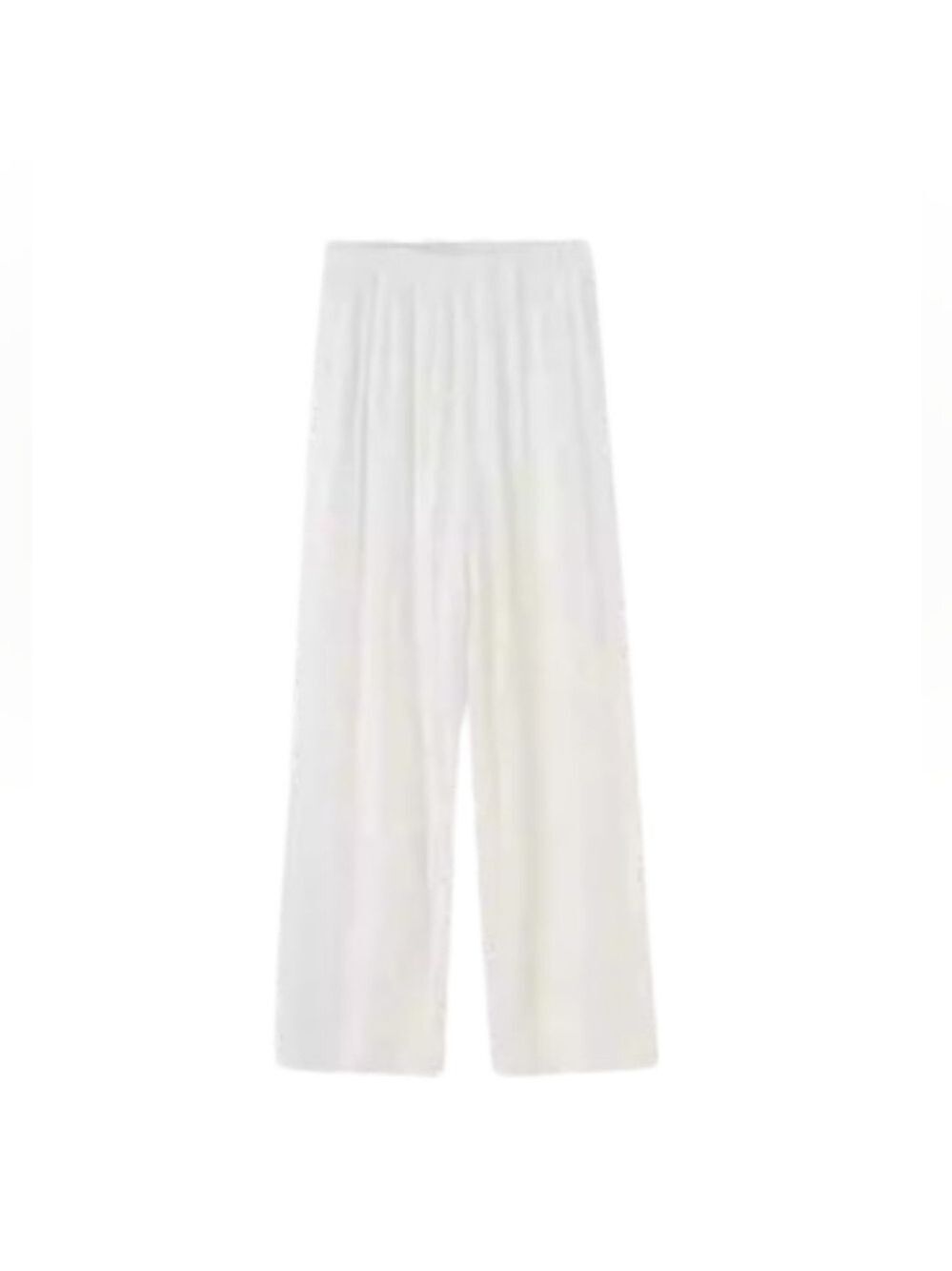 Huiliuliu high waist wide leg trousers color off white size medium